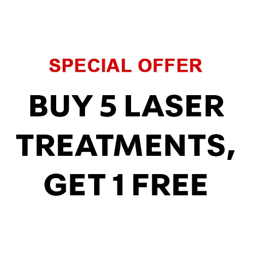 Special Offer. Buy 5 laser treatments, get 1 free.